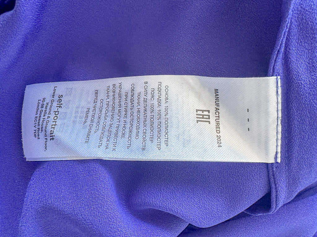 Self-Portrait Cobalt Blue Lace Belted Midi Dress