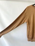 Drake's Linen Cotton Blend Lightweight Sweater In Brown