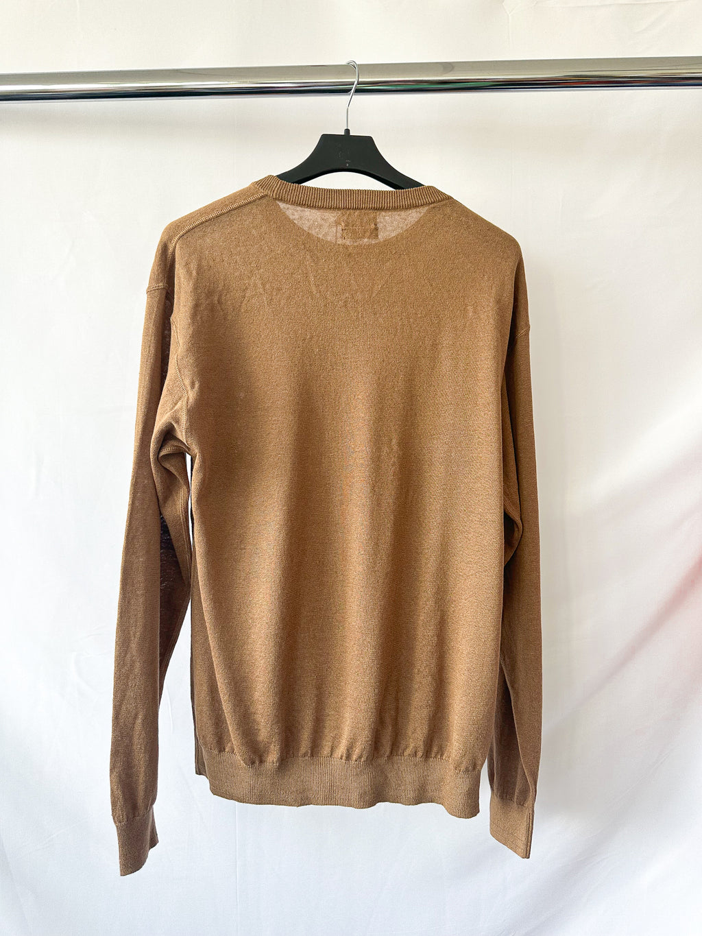 Drake's Linen Cotton Blend Lightweight Sweater In Brown