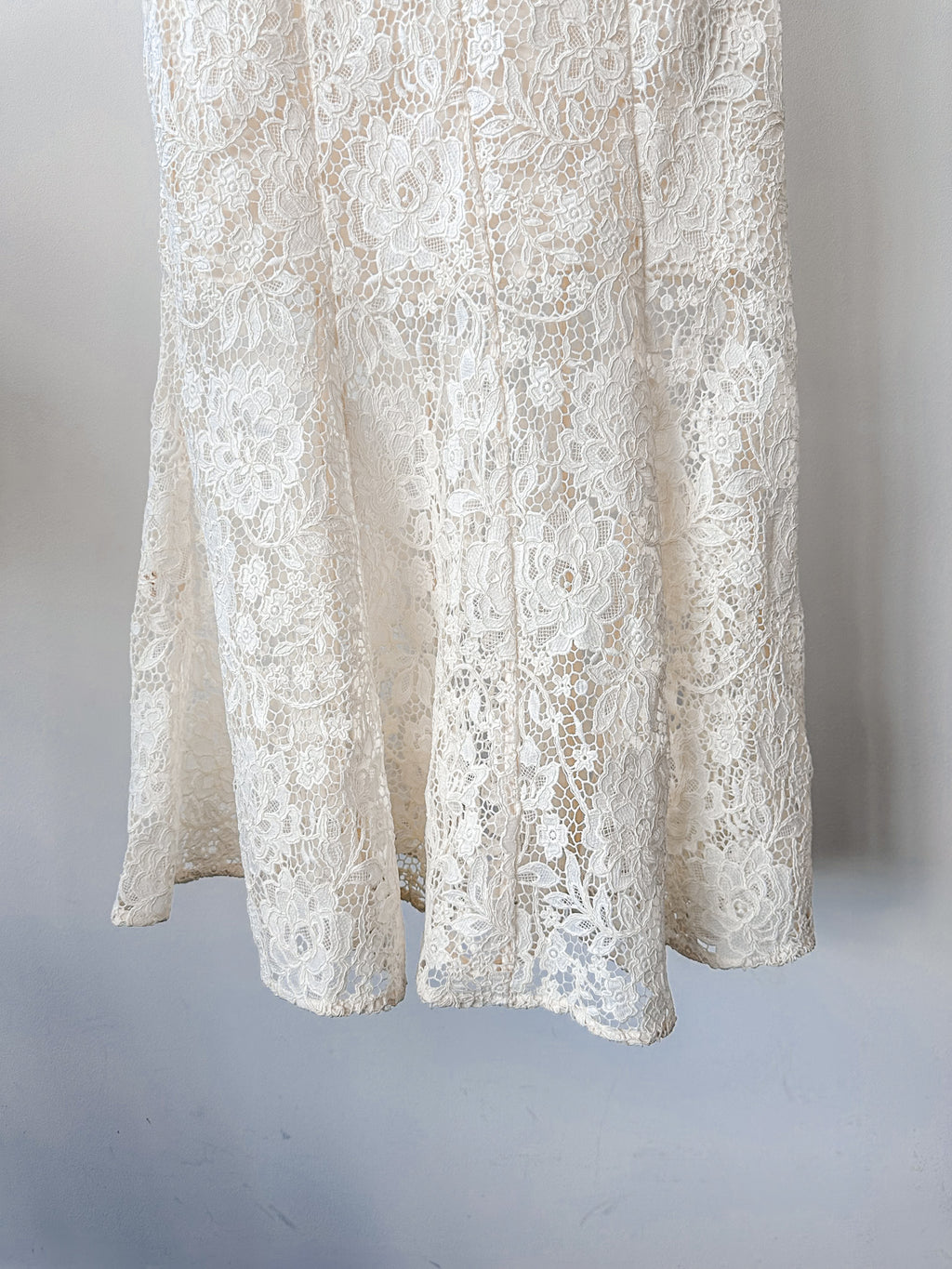 Self-Portrait Cream Lace Diamante Bow Midi Dress