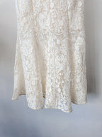 Self-Portrait Cream Lace Diamante Bow Midi Dress