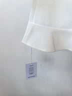 Self-Portrait White Bonded Crepe Long Sleeve Mini Dress