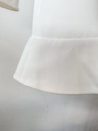 Self-Portrait White Bonded Crepe Long Sleeve Mini Dress