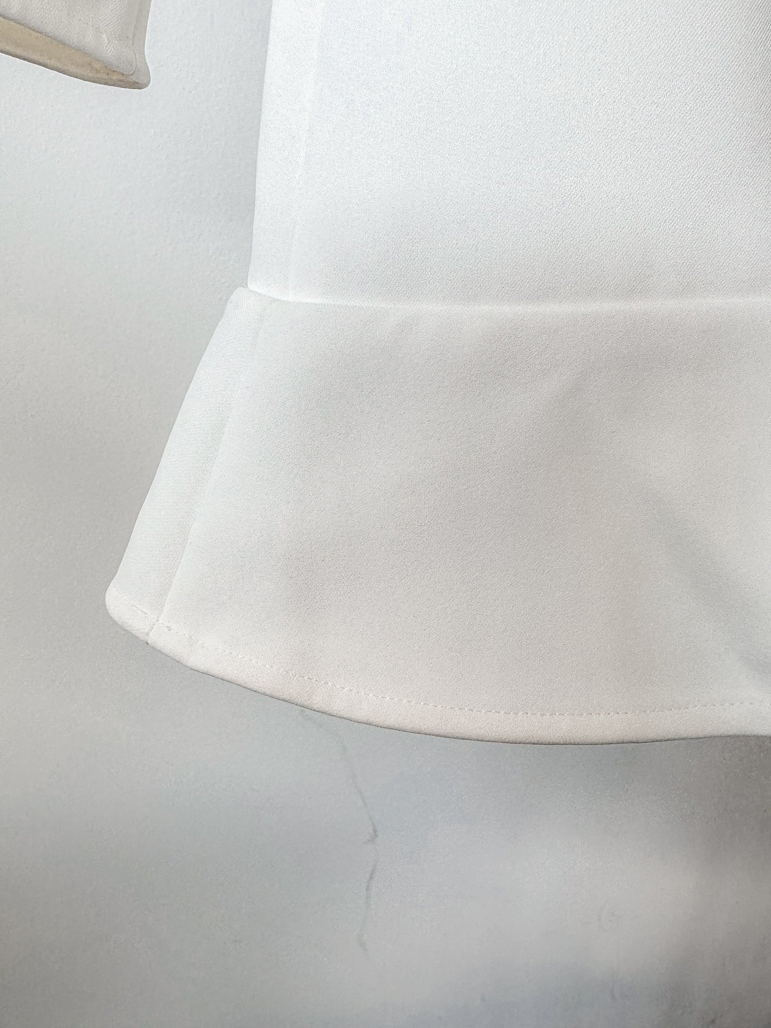Self-Portrait White Bonded Crepe Long Sleeve Mini Dress