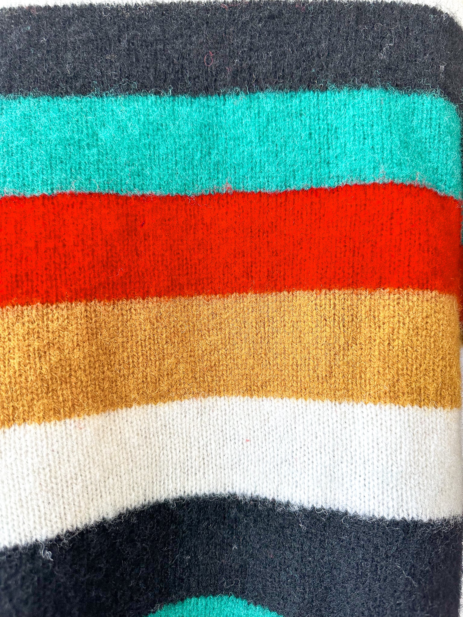 Drake's Shetland Jumper In Multi Coloured Stripe