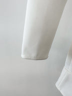 Self-Portrait White Bonded Crepe Long Sleeve Mini Dress