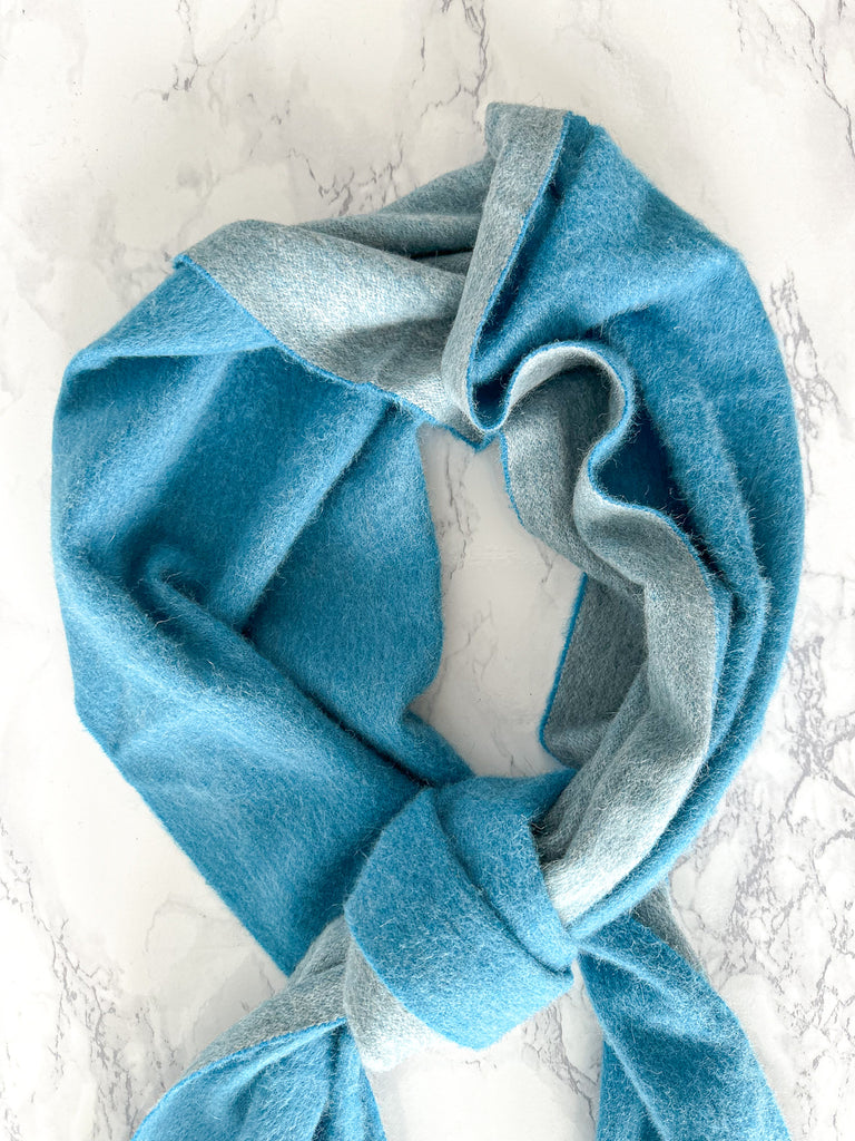 Drake's Turquoise Blue Lambswool Angora Scarf - House Of Huntington