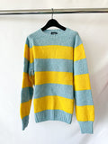 Drake's Shetland Jumper Light Blue Yellow