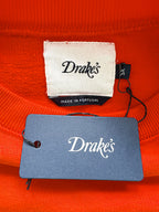 Drake's Red Heavy Weight Cotton Sweatshirt