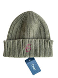 Drake's Olive Green Lambswool Angora Beanie Hat
