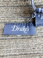 Drake's Olive Green Lambswool Angora Beanie Hat