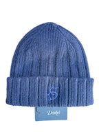 Drake's Navy Lambswool Angora Beanie Hat