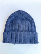 Drake's Navy Lambswool Angora Beanie Hat