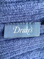 Drake's Navy Lambswool Angora Beanie Hat