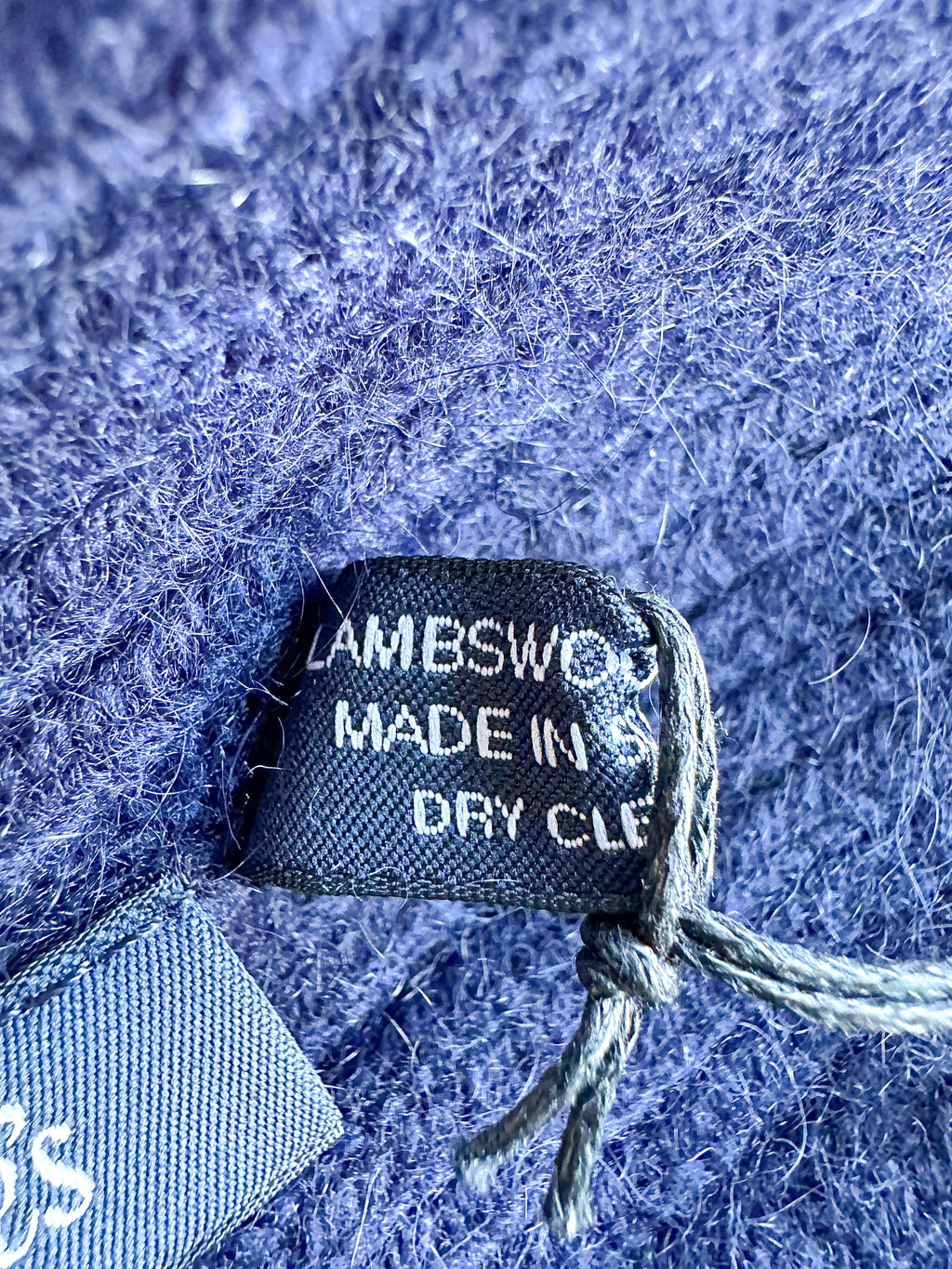 Drake's Navy Lambswool Angora Beanie Hat