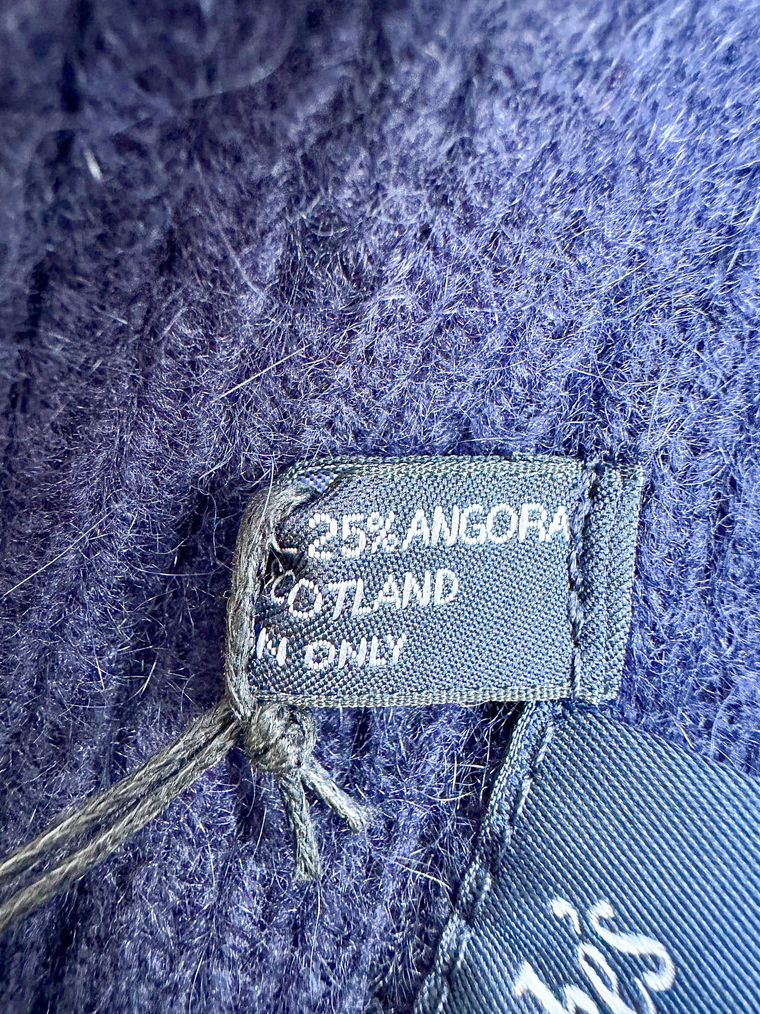 Drake's Navy Lambswool Angora Beanie Hat