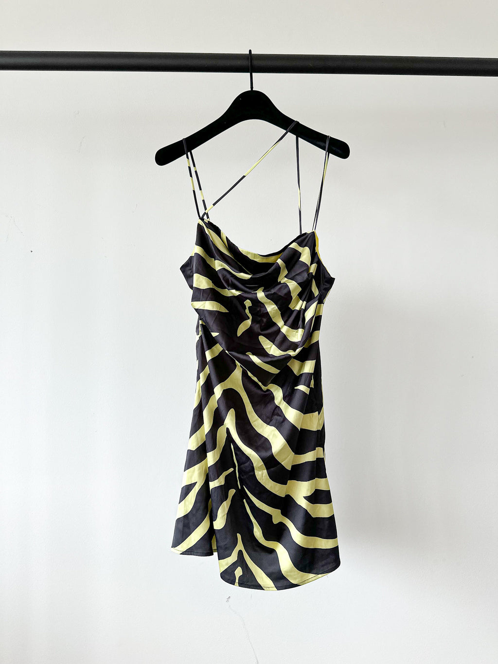 De La Vali Frisco Spaghetti Strap Tiger Black Neon Mini Dress - House Of Huntington