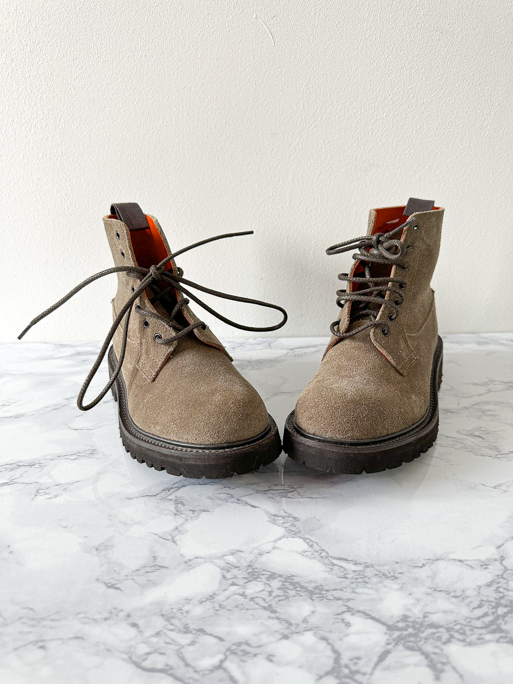 Tricker's Camilla Grey Suede Lace-Up Ankle Derby Country Boots