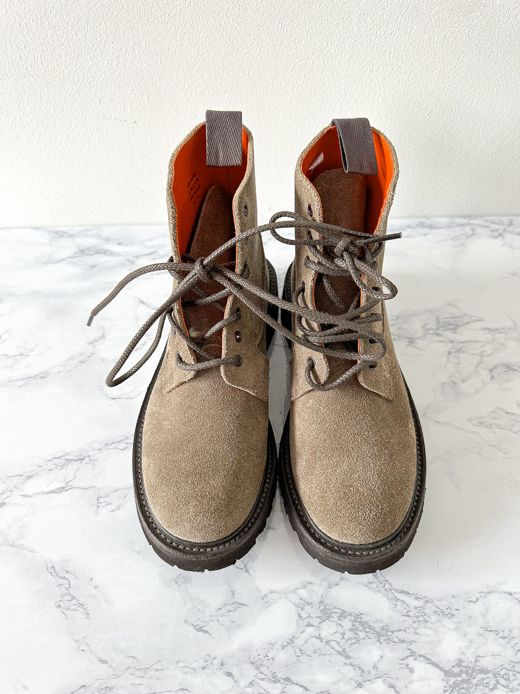 Tricker's Camilla Grey Suede Lace-Up Ankle Derby Country Boots