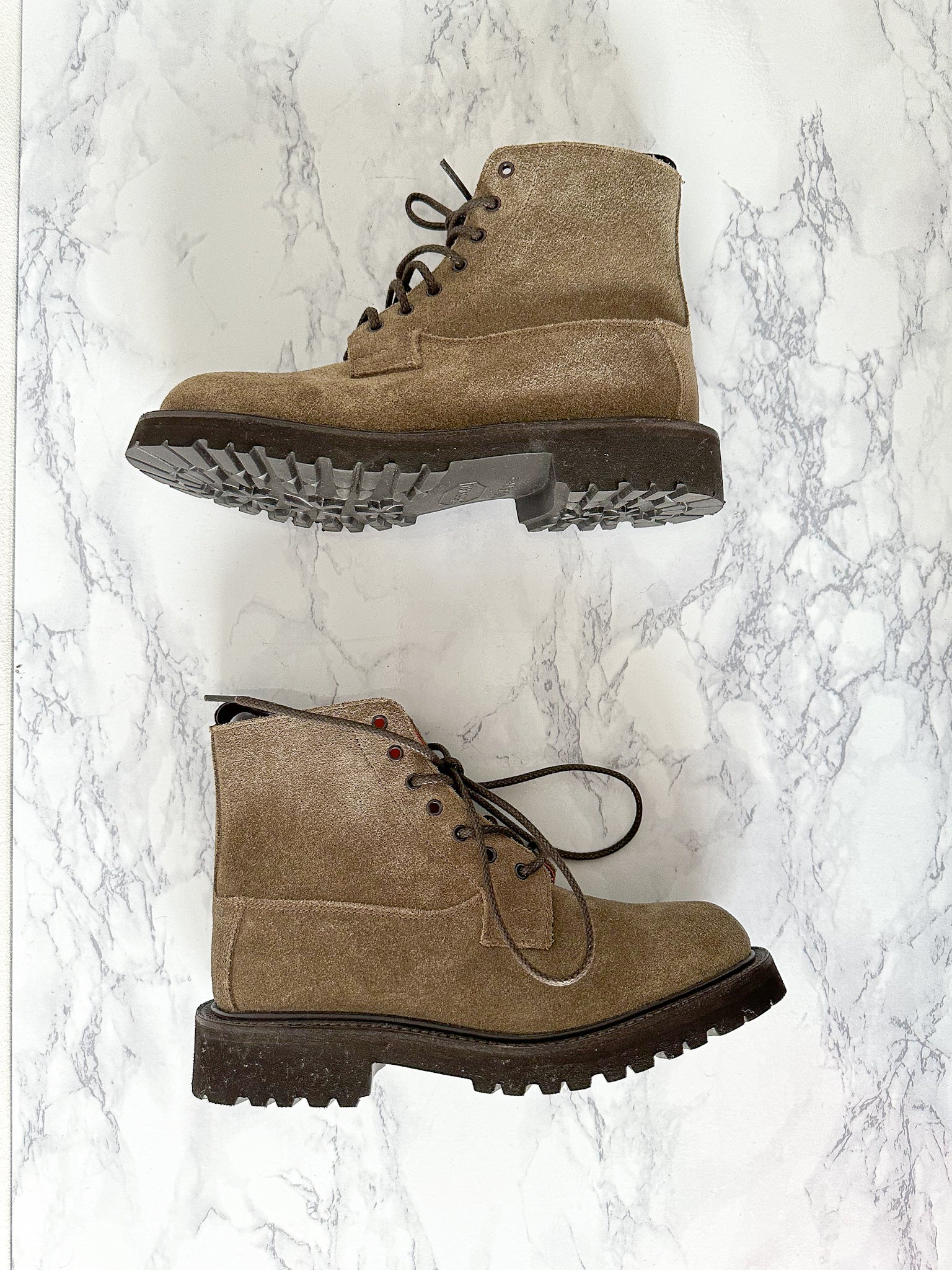 Tricker's Camilla Grey Suede Lace-Up Ankle Derby Country Boots