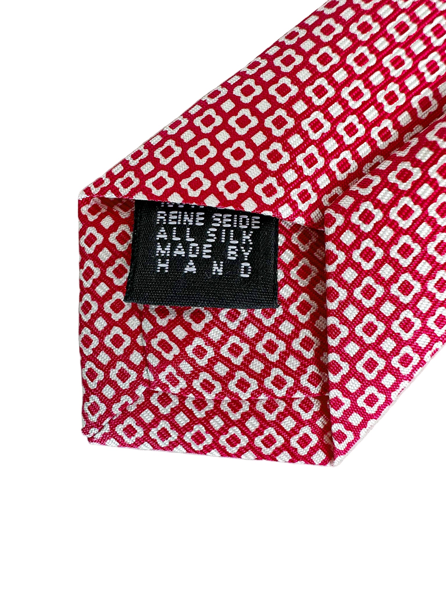 Drake's Pink White Floral Silk Tie