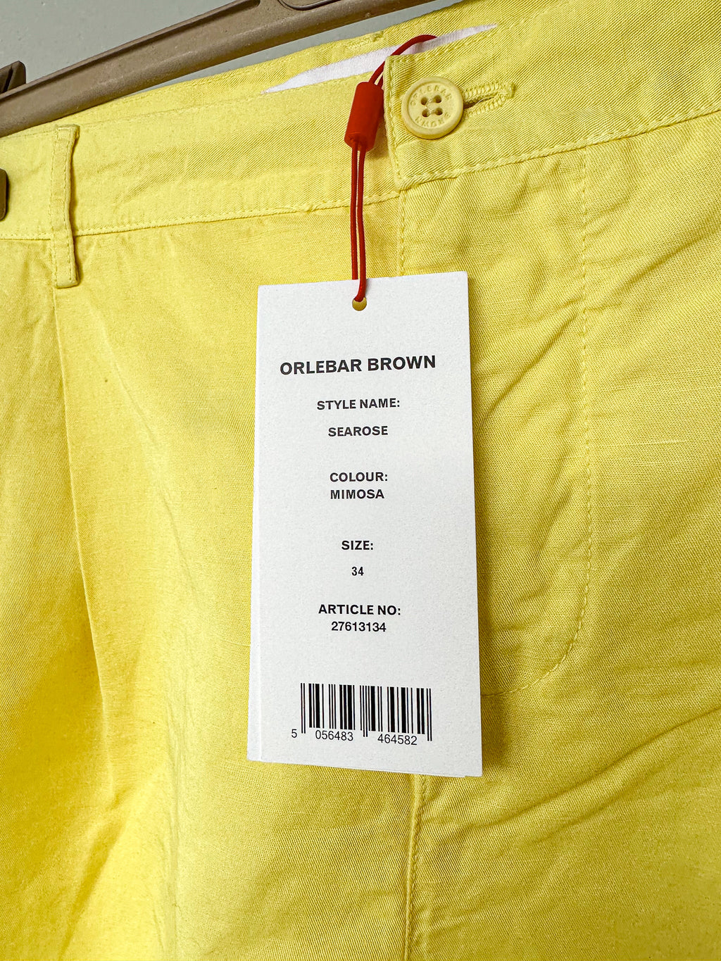 Orlebar Brown Yellow Linen Cotton Shorts