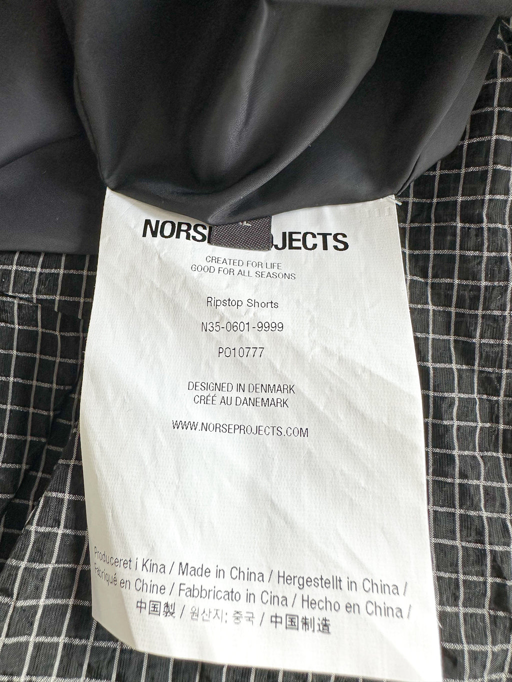 Norse Projects Arktisk Black Ripstop Shorts
