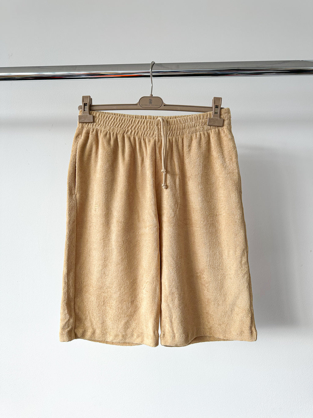 Pangaia Terry Cloth Toweling Beige Long Shorts