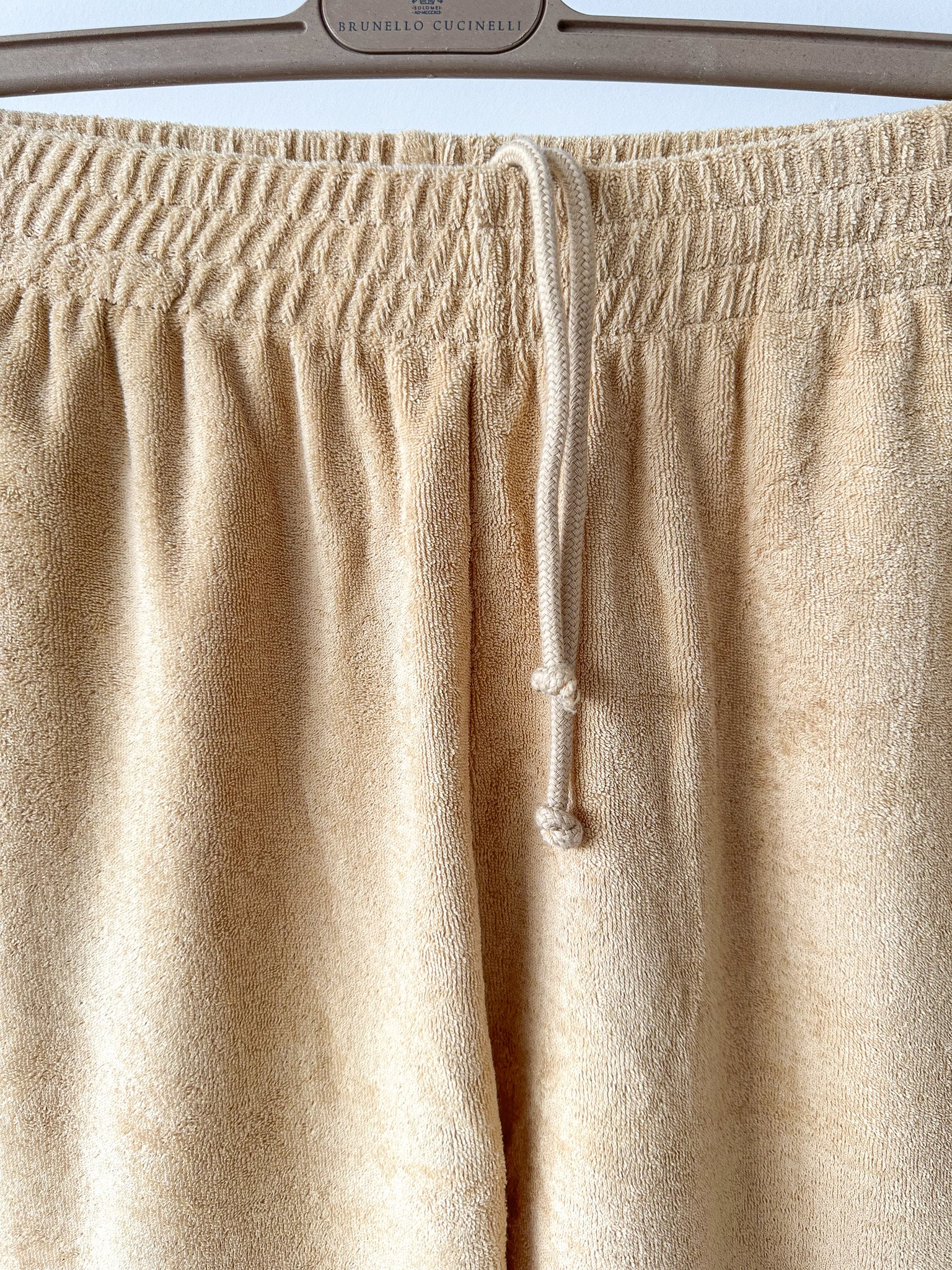 Pangaia Terry Cloth Toweling Beige Long Shorts