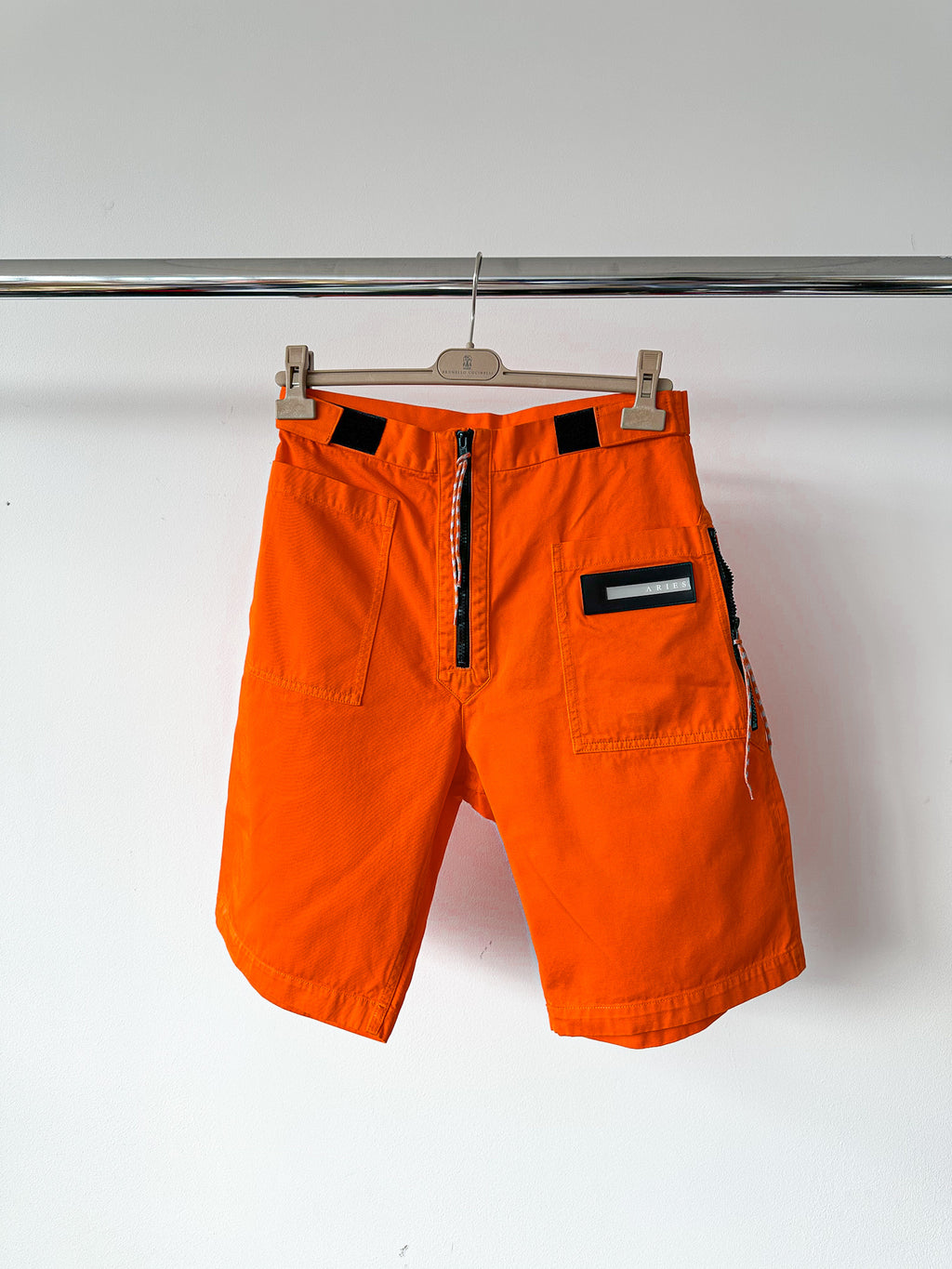Aries Orange Walking Twill Shorts