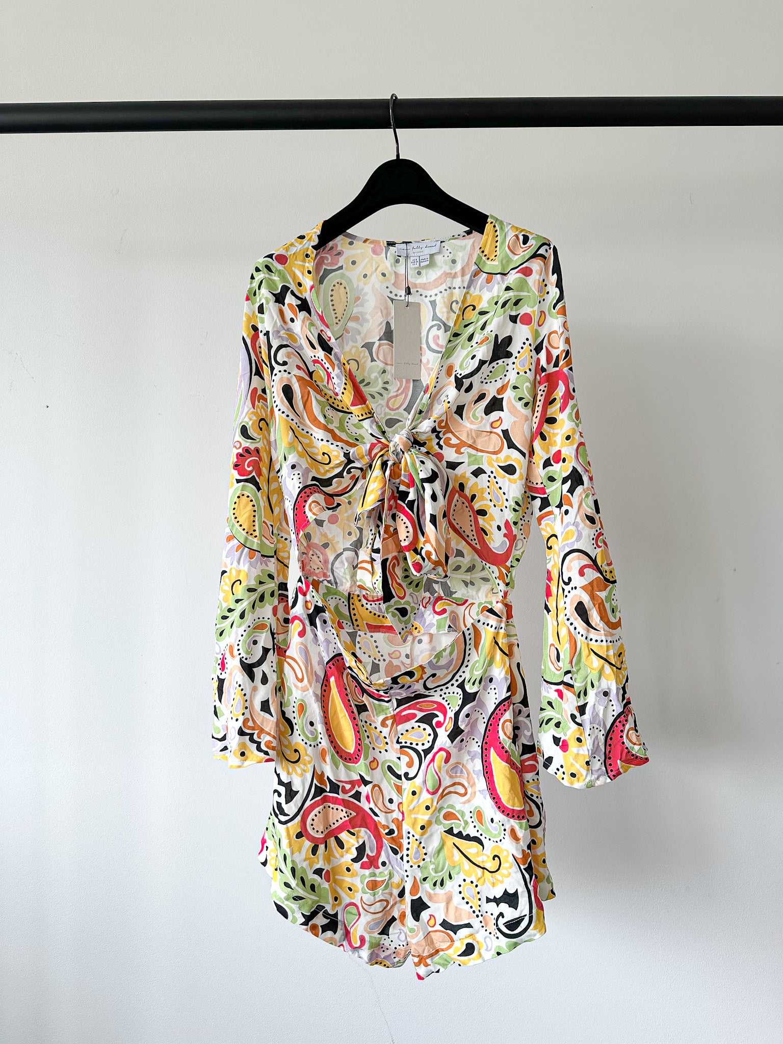 Never Fully Dressed Wrap From Cut-Out Paisley Belle 70s Retro Colourful Playsuit - House Of Huntington
