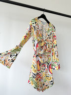 Never Fully Dressed Wrap From Cut-Out Paisley Belle 70s Retro Colourful Playsuit - House Of Huntington