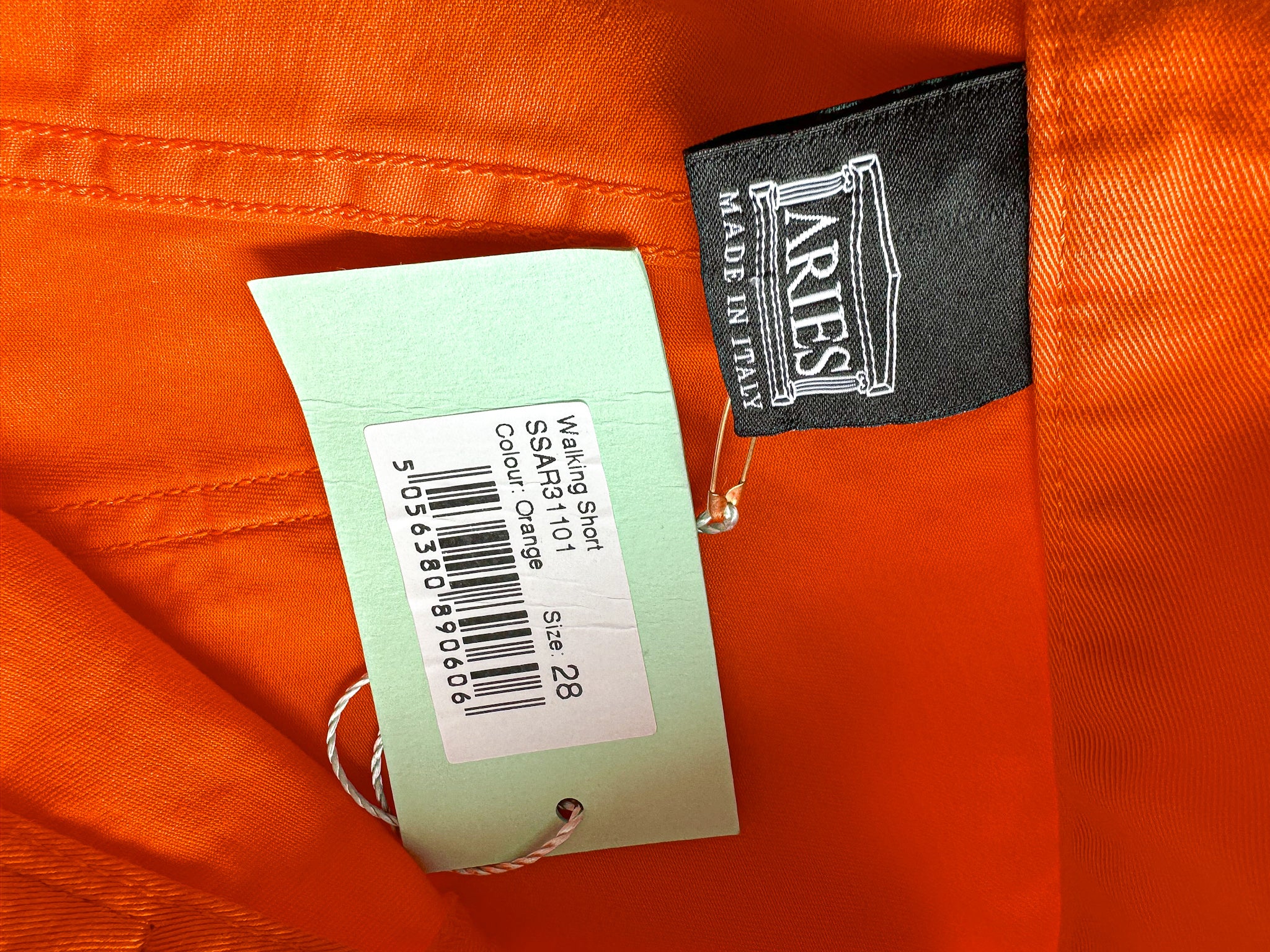 Aries Orange Walking Twill Shorts