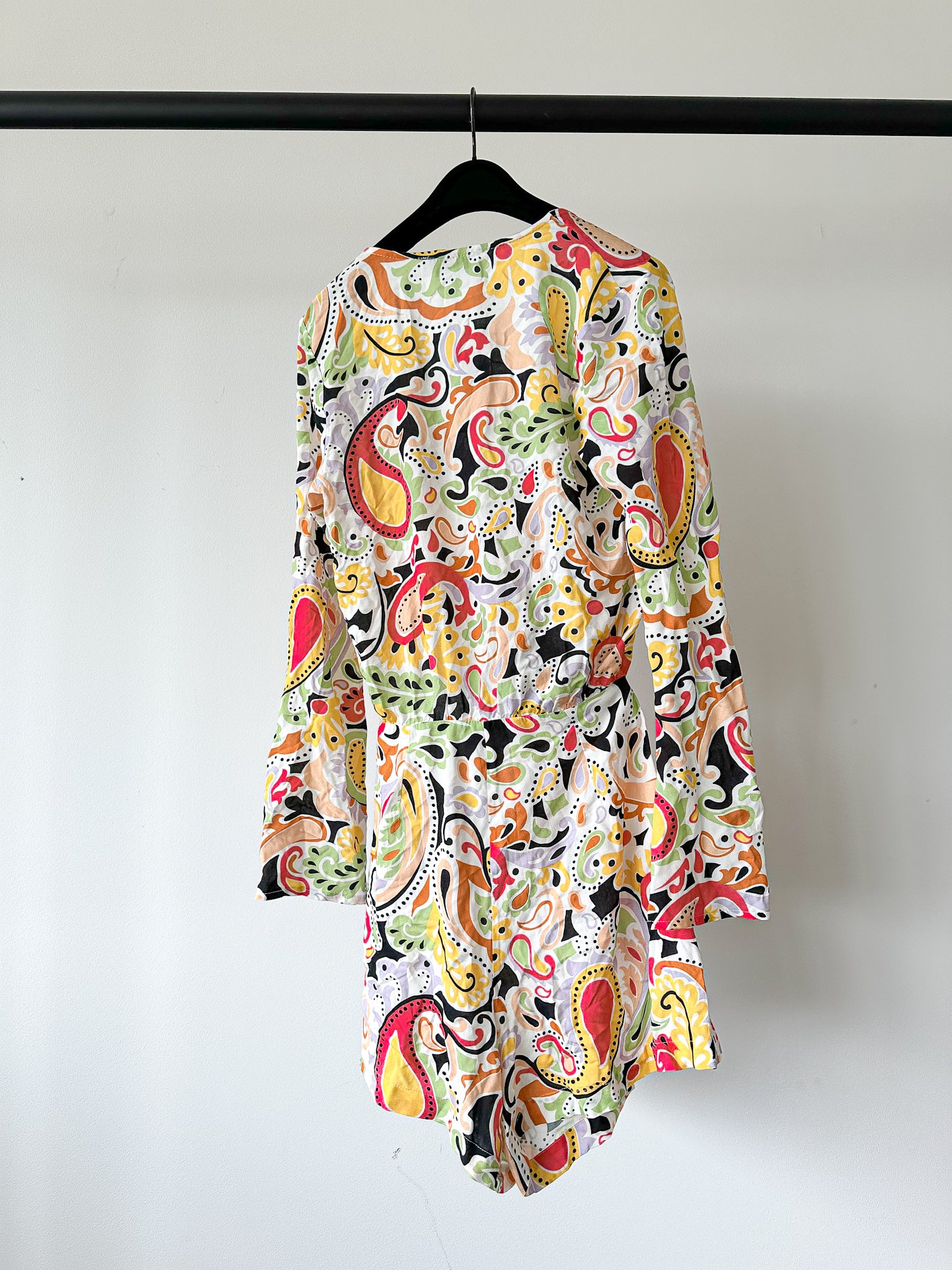 Never Fully Dressed Wrap From Cut-Out Paisley Belle 70s Retro Colourful Playsuit - House Of Huntington