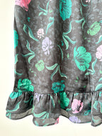 IKKS Floral Print Ruffle Detail Wrap Style Satin Dress - House Of Huntington