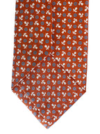 Drake's Seidenkrawatte mit geometrischem Blumenmuster in gebranntem Orange