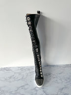 CHRISTIAN LOUBOUTIN BUCHETTA SPIKE TOE LACE UP BOOTS (EU 36)