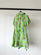 Never Fully Dressed Green Floral Wrap Style Forget Me Not Mini Dress - House Of Huntington