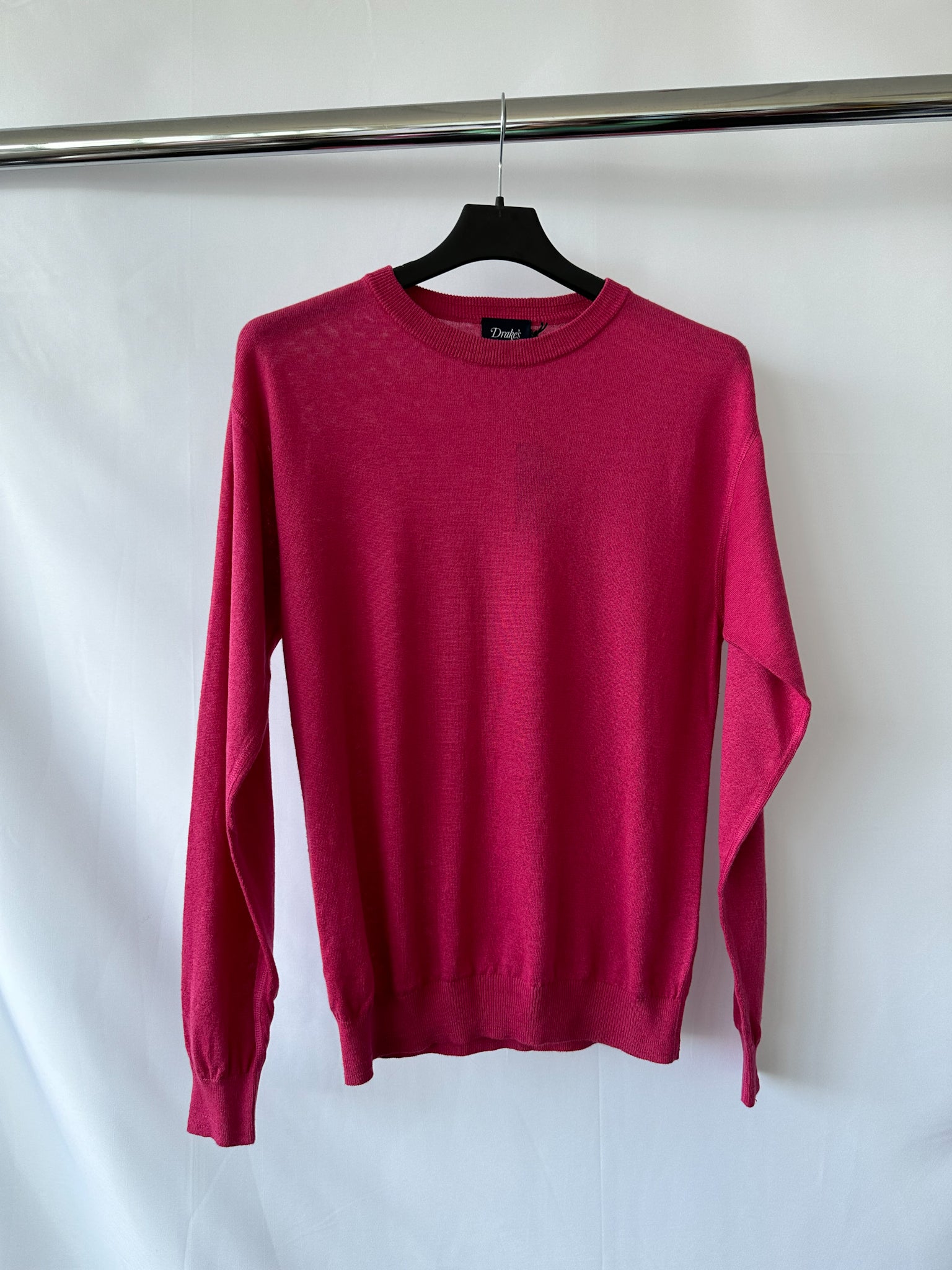 Drake's – Leichter Pullover aus Leinen-Baumwoll-Mischgewebe in Rosa