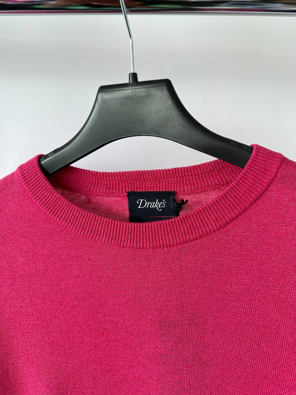 Drake's Linen Cotton Blend Lightweight Sweater In Pink