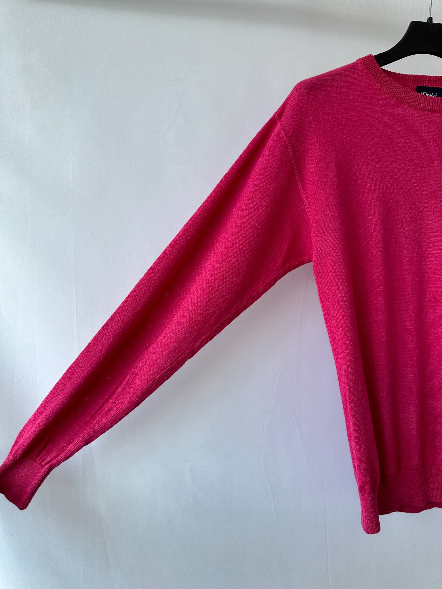 Drake's – Leichter Pullover aus Leinen-Baumwoll-Mischgewebe in Rosa