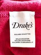 Drake's Linen Cotton Blend Lightweight Sweater In Pink