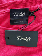 Drake's Linen Cotton Blend Lightweight Sweater In Pink