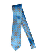 Drake's Seidenkrawatte mit blauem Kreis-Diamant-Print