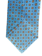 Drake's Seidenkrawatte mit blauem Kreis-Diamant-Print