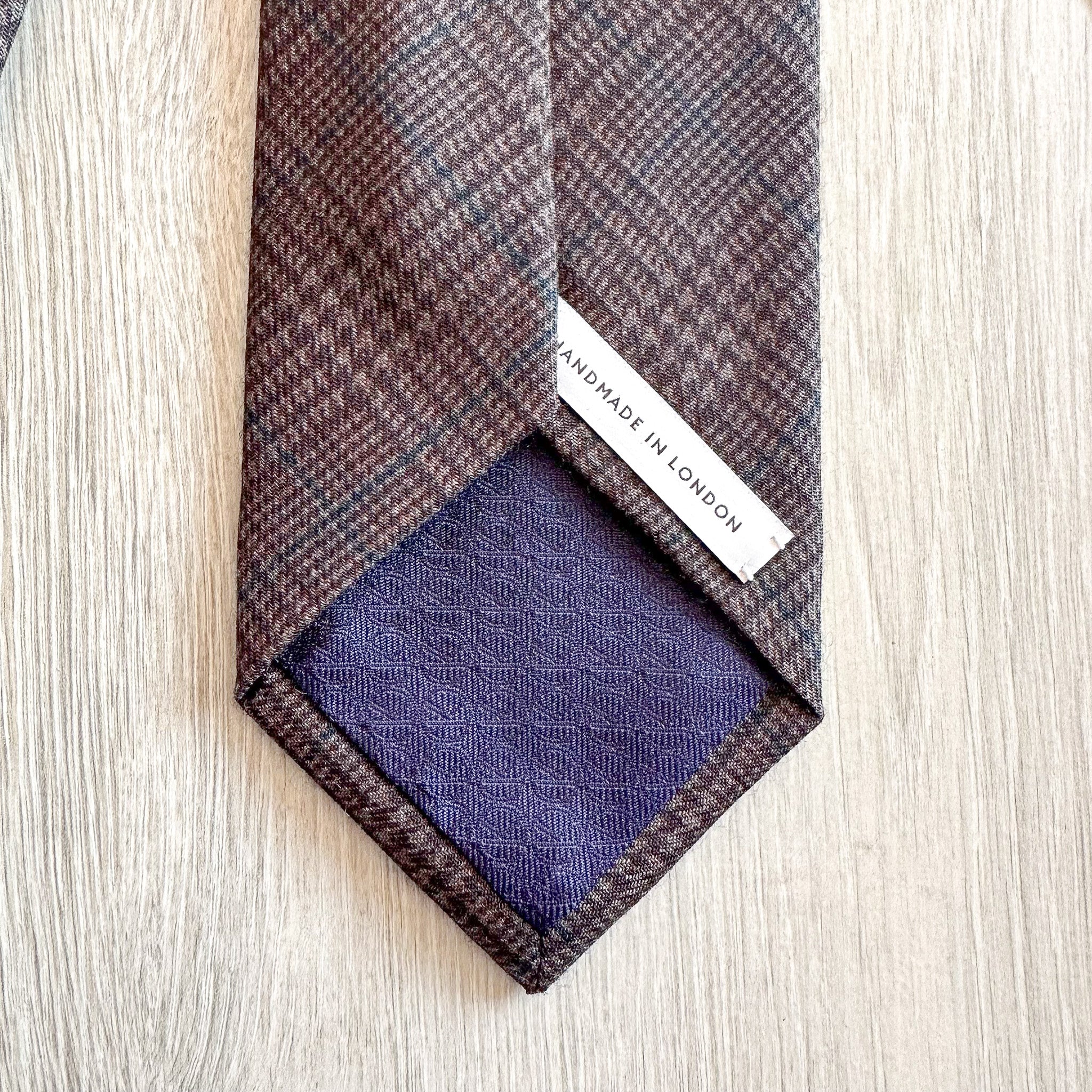 Drake's X Kingsman Prince Of Wales Check Dark Grey Wool Tie - House Of Huntington