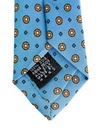 Drake's Seidenkrawatte mit blauem Kreis-Diamant-Print