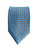 Drake's Seidenkrawatte mit blauem Kreis-Diamant-Print