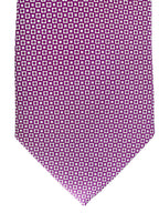 Drake's Purple White Floral Silk Tie