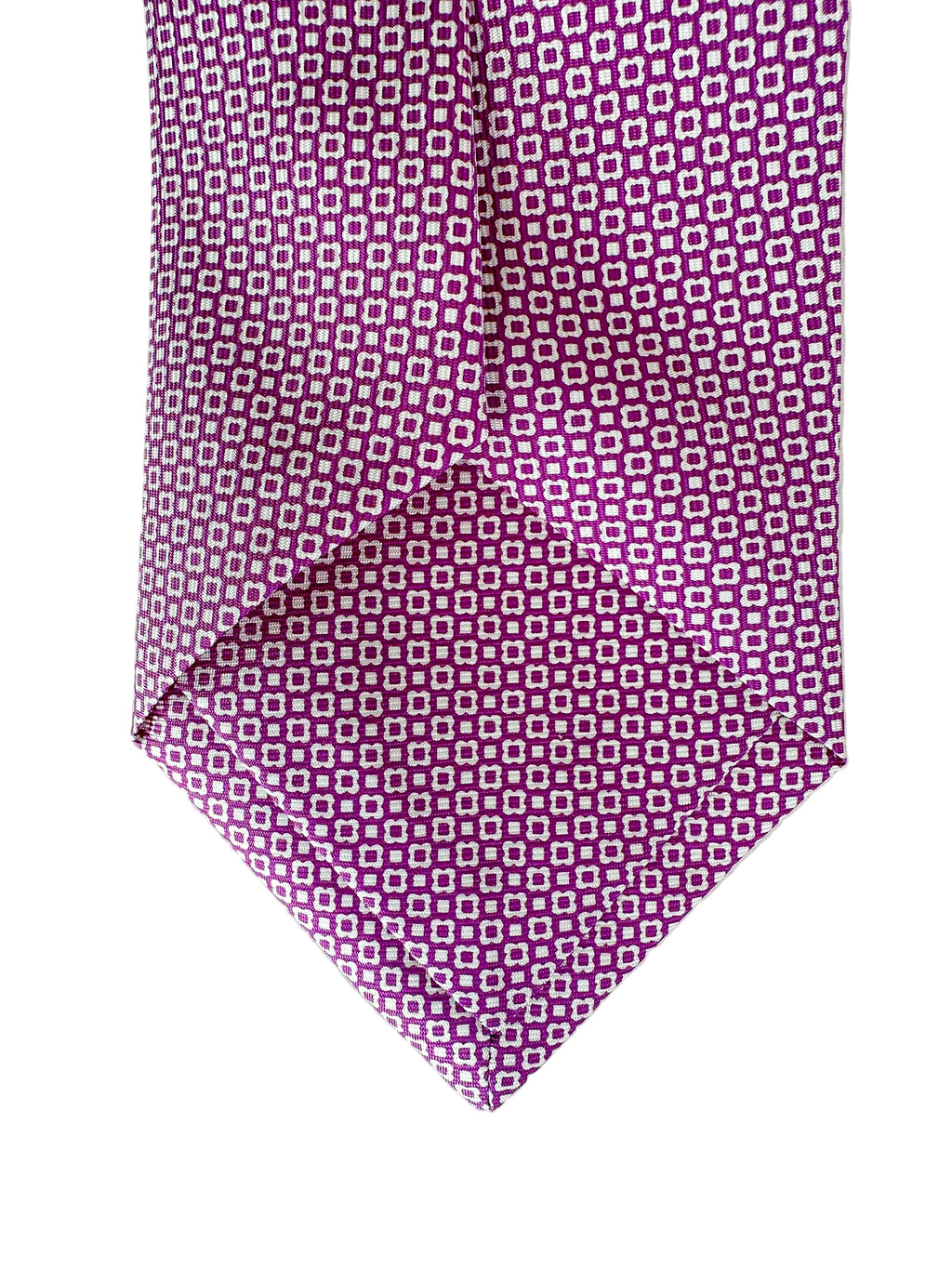 Drake's Purple White Floral Silk Tie